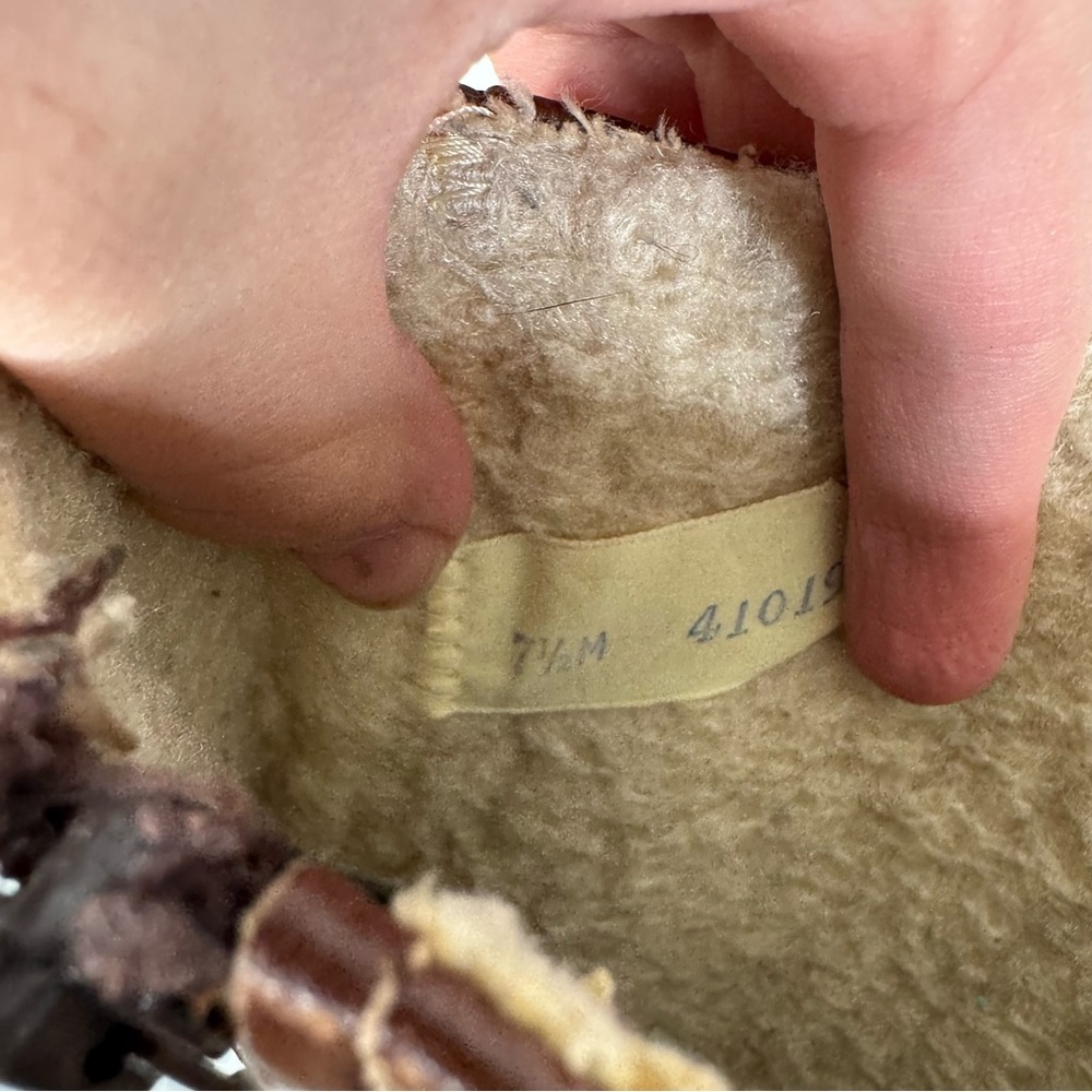 Vintage Y2K Brown Leather Shearling Lined Lug Sole‎ Boots Size 7.5 - Picture 6 of 6